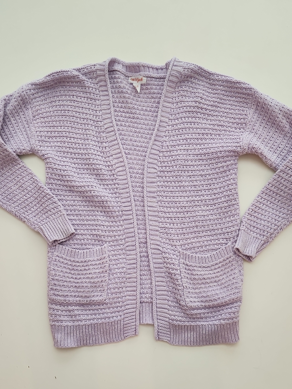 Cat And Jack Light Purpke Knit Sweater Cardigan Medium 8